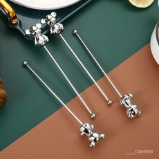 不銹鋼攪拌棒 長柄卡通小熊雞尾酒調酒咖啡攪拌器, 1個