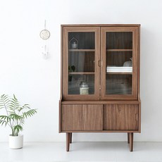 장식장 다용도수납장 진열장 그릇장 MK27730 POLABO, 미들브라운