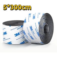 Equator 3M 초강력 벨크로테이프 찍찍이테이프, 1개, 300cm × 5cm × 블랙