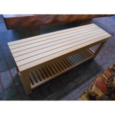 全台灣檜木造型自然風穿鞋椅 110x30x40公分