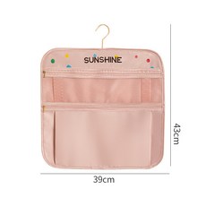 高品質衣櫃收納掛袋：家用內衣襪子儲物袋，多功能懸掛式整理袋，宿舍必備, 多巴胺二層粉色