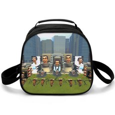 馬桶人Skibidi Toilet遊戲週邊卡通兒童印花圓形餐包可定製 75RC, 馬桶人23, 1個