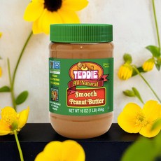 [임박특가/당일출고] 테디 무설탕 피넛버터 스무스 454g (유통기한 ~25 8/12) Teddie 땅콩잼 땅콩버터, 1