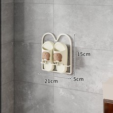 《小日子家居館》浴室拖鞋架 免打孔壁掛式 衛生間廁所牆壁門後瀝水疊放鞋子置物架, 白色單層, 1個