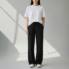 코코라벨라 여성 기본 트레이닝 밴딩 와이드 일자 팬츠