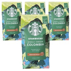 스타벅스 싱글 오리진 콜롬비아 미디엄 로스트 너티 노트(원두), 4개, 200g