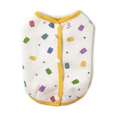 강아지조끼 오가닉 순면 피부알러지케어, 젤리베어 White, 1개