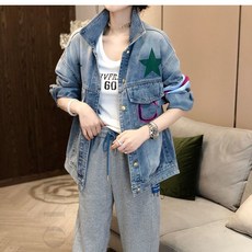 [Myshe]여상 빈티지 슬림핏 숏 데님 코트 XiaoM01611FEI611WT05