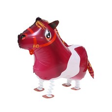 귀여운 동물 산보 산책풍선 워킹 풍선 헬륨 끌고다니는 동물, 2개, 말