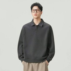 男士長袖POLO衫 翻領修身寬鬆保暖透氣上衣