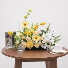 조화 센터피스 버터플라이러넌 대형 set 57cm 인테리어 꽃 테이블 장식 소품 웨딩 촬영 행사 브라이덜샤워, 단품