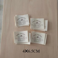곰 패턴 접이식 의류 라벨 워시 케어 태그 인쇄 직물 봉제 준비, 1개, 2. F 10pcs