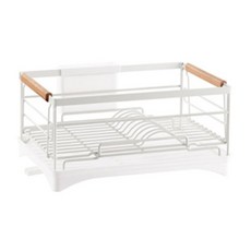 우드핸들 철제 물빠짐구조 식기건조대 청결관리 1인가구 밥그릇 주방살림 식기랙 컵잔, 1개, 화이트, 1단