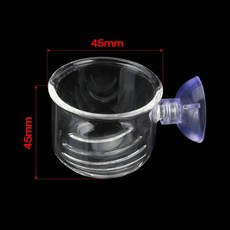 수족관자동급여기 밥 금붕어 공급기 대형 유리 먹이 콘 컵 식물 소금물 새우 살아있는 붉은 벌레 물고기 피더 솔기가 있는 수족관 2 개, 2pcs 45mm