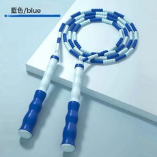 DIU 新款兒童竹節跳繩小學生幼稚園專用可調節跳繩初學可簽名跳繩, 1個, 普通款軟珠竹節藍色