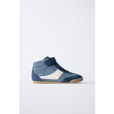 국내배송 자라 ZARA 복싱 레더 하이탑 슈즈 - 블루 938210