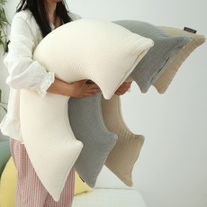 목편한 반달 EPP 쿠션 겸 베개/경추 목베개 거북목 호텔 다리 허리 배받이 일자목 등받이 미용실 반달쿠션, 베이지, 1개