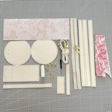 新中式刺繡水桶包 DIY手工材料包, 米白款五 材料包 自己做 面料特殊 圖案位置不固定, 1個
