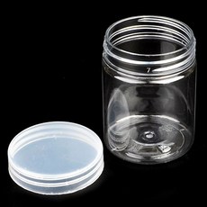 원형통 투명 수납 케이스 플라스틱 액세서리 소품 보관함, 5.5cm - 120ml  투명