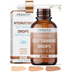 Yeouth YEOUTH 모이스처라이저에 추가할 페이스 태닝 드롭 하이드레이팅 미디엄 태너 맞춤형 셀프 탠 페이셜 브론징 불쾌한 냄새 없음 오렌지 28.3g(1온스)