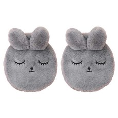 StarR 클로즈 아이 래빗 보온 물주머니 다크 그레이 700ML, 2개
