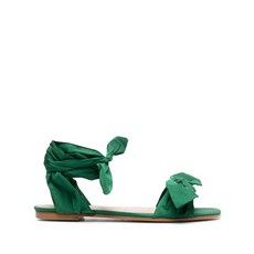 레드(V) 보우 디테일 플랫 샌들