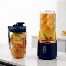 스무디 주스용 믹서 더블 푸드 휴대용 USB 주서기 컴팩트 오렌지 밀크셰이크 과일 프로세서 블렌더, Double cups