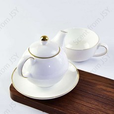 티포원 선물 티팟세트 티 메이커 워머 우리기 차 포트 숙우 애프터눈티 도자기, 1개, 골드