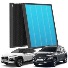 1+1 PM 0.3 에어컨필터 활성탄 블루 초미세먼지, 2개, 더뉴/코나 (17~23) [FCP-10]