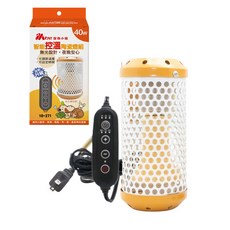 S.PET 寵物小姐 智能控溫陶瓷燈組 無光設計 可調溫度 定時 倉鼠/兔子/天竺鼠保暖燈, 橘/白, 1個