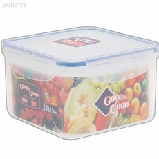 굿앤굿 플라스틱 정사각 밀폐용기 1 25L 대용량김보관 가벼운밀폐용기, 1개