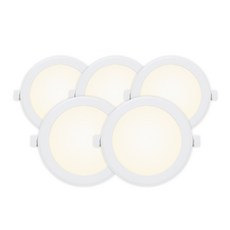 라인라이팅 LED 에코 5인치 다운라이트 15w 방습 (주광 전구 주백), 5개, 주백색(아이보리빛) 5개, 주백색(아이보리빛)