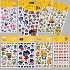 카카오프렌즈 데코 다꾸 스티커 10매, 1세트, 혼합