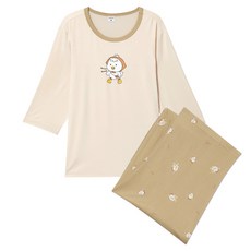 수아팜 여아용 베이비덕 쿨 7부 내의 상하의 세트 (10대 아동 잠옷 주니어 초등 학생 내복 실내복)