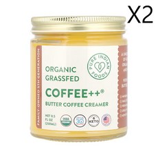 푸어인디언푸드 Coffee++ 유기농 목초 사육 버터 커피 크리머 250ml(8.5fl oz), 2개