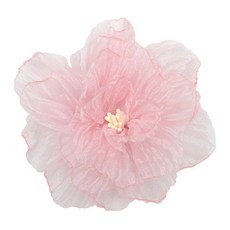 러플 레이스 트림 플라워 오르간자 레이스 버닝 엣지 플라워 리본 공예 바느질, 라이트 핑크, 1개