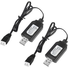 RC 모델 차량 버기 카 트럭 보트용 YACSEJAO 2팩 7.4V LiPo 배터리 USB 충전 케이블XH3P