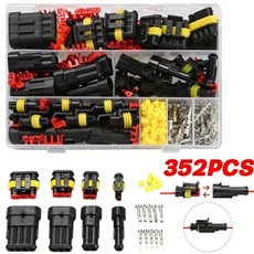 240/352/708/1004PCS 박스형 자동차 플러그 하네스 구멍 1-6 커넥터 쌍 키트 방수 여성 남성과 와이어 터미널, 352pcs