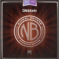 D'Addario 民謠吉他弦 鎳弦系列 11-52 NB1152 音色明亮集中 手感舒適耐用, 詳見包裝