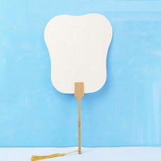 선녀 평부채 손잡이가 큰 대나무 여름 만들기 부채꾸미기 캘리그라피 단오 민화, 10개, 화이트
