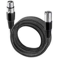 킨시유 XLR 케이블 3피트/4팩 마이크 케이블 3핀 나일론 땋은 균형 잡힌 XLR 남성부터 여성까지의 헤비 듀티 마이크 패치 코드 순수 구리 도체, 20FT, 2