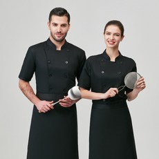 알속 빅버튼 남녀공용 반팔 조리복 상의