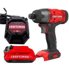CRAFTSMAN 美國工匠 20V有刷馬達衝擊起子機 輕巧設計 多種配件 無線操作, 1個, 衝擊起子＋1.5Ah電池＋充電器 套組
