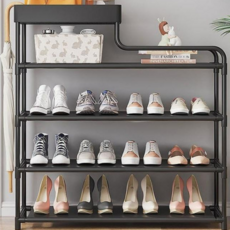 로아 간이 신발정 좁은틈새 정리대 펜트리 선반장, 1개, 블랙