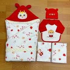 嬰兒待產包新生兒包被包單胎帽四季加厚春秋冬款, 平安喜乐-整套,9月10月份【550克左右】