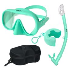 써핏 물유입차단 접이식 스노쿨링 세트, 애플 민트