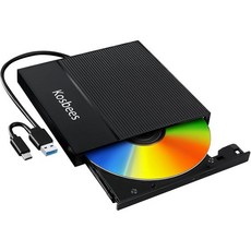 코스비즈 외장 CDDVD 드라이브 노트북용 PC용 CD 버너 초슬림 DVD 플레이어 USB 3.0 타입 C 휴대용 +RW CDROM 리더기 라이터 디스크 데스크탑용 윈도우 11