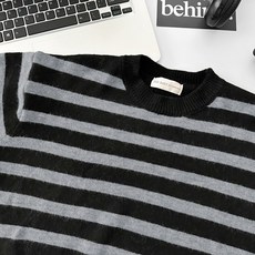 柔軟彈力抽繩針織毛衣 條紋毛衣