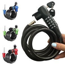 팩토리엘 2중잠금 자전거 자물쇠 번호자물쇠 열쇠 잠금장치, 1개, 그린