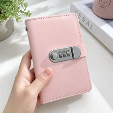 블루빈 시크릿 자물쇠 현금 저축 챌린지 바인더 다이어리, 1개, 베이비핑크